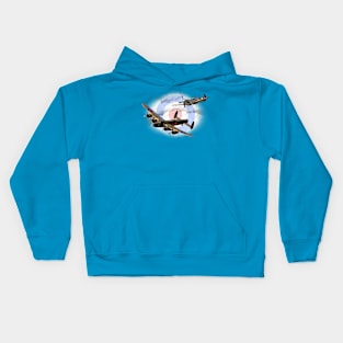 SPITFIRE AND LANCASTER aircraft Kids Hoodie